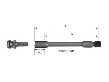 Пластиковый вентильный удлинитель для сдвоенных колес 170 мм Tech 35016
