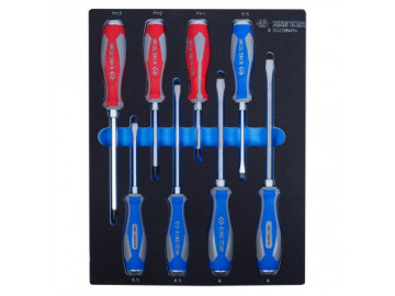Набор отверток силовых, ложемент, 8 предметов KING TONY 9-30208MRV