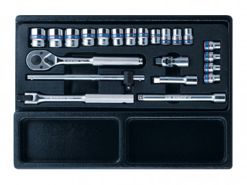 Набор торцевых головок 3/8&quot с принадлежностями, ложемент, 23 предмета KING TONY 9-3523MR