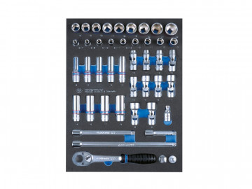 Набор торцевых головок 3/8&quot с принадлежностями, ложемент, 44 предмета KING TONY 9-3544MRV