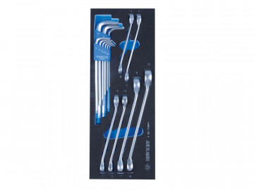 Набор разрезных ключей и шестигранники Г-образные, ложемент, 15 предметов KING TONY 9-90135MRV