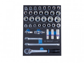 Набор торцевых головок 1/2&quot с принадлежностями, ложемент, 37 предметов KING TONY 9-4537MRV