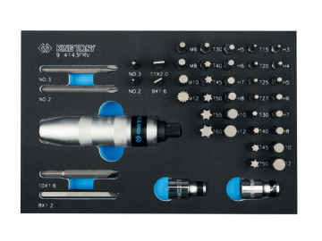 Набор торцевых насадок, бит и ударная отвертка, ложемент, 43 предмета KING TONY 9-4143FRV