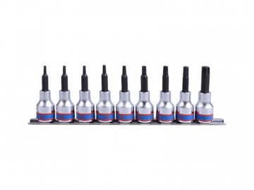 Набор торцевых насадок 1/2&quot, TORX, Т20-Т60 мм, L = 80 мм, 9 предметов  KING TONY 4119PR10