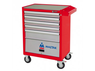 Тележка инструментальная серии ОПТИМА, 5 полок и отсек, красная МАСТАК 522-05581MR