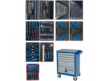 Набор инструментов в синей тележке, 173 предмета KING TONY 932-000AMB