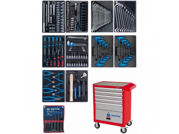 Набор инструментов в красной тележке, 173 предмета KING TONY 932-000AMR