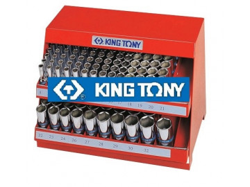 Стенд с глубокими торцевыми головками 1/2&quot, 8-32 мм, серия 4230M, 165 пр. KING TONY 4066MR