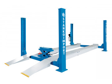 Электрогидравлический четырехстоечный подъемник г/п 5,5т. Станкоимпорт ПГ4-5.5 (М)