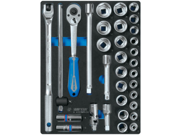 Набор торцевых головок 1/2 с принадлежностями King Tony 9-4333MRV04