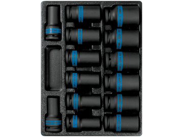 Набор ударных глубоких торцевых головок 3/4, ложемент King Tony 9-6414MP