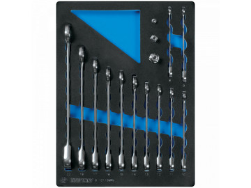 Набор трещоточных комбинированных ключей, ложемент, 15 пр. KING TONY 9-10115MRV