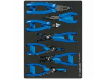 Набор съемников стопорных колец, пассатижей и бокорезов, ложемент, 7 King Tony пр. 9-40207GPV02