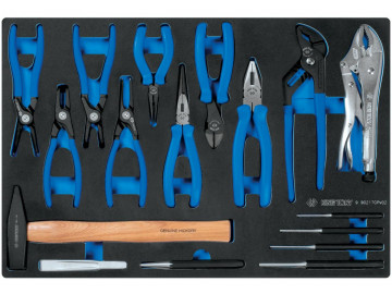 KING TONY Набор съемников стопорных колец, молоток, ложемент, 17 пр. 9-90217GRV02