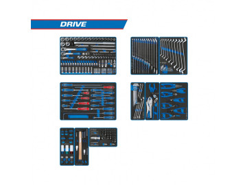 Набор инструментов DRIVE для тележки, 10 ложементов, 251 пр. KING TONY 934-251MRVD