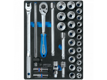 KING TONY Набор торцевых головок 1/2, двенадц-е, ложемент, 33 пр.9-4233MRV04