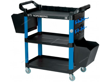 Тележка инструментальная с пластиковыми полками синяя NORDBERG T3B