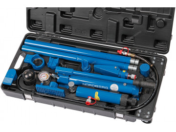 Растяжка рихтовочная c манометром в кейсе, усилие 10 т, 15 предметов NORDBERG N3811