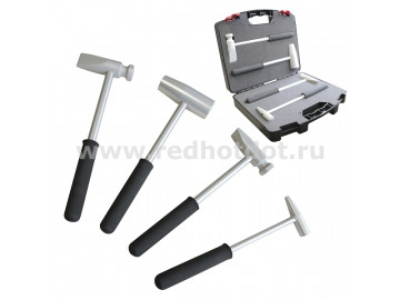 Набор 4 алюминиевых молотка в кейсе RED HOT DOT 020986
