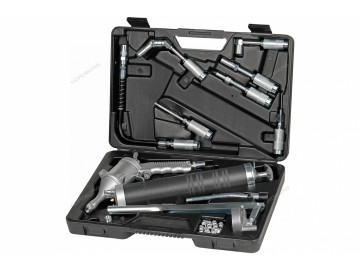 Шприц плунжерный пневматический с поворотом рукоятки, 400 мл, с насадками в кейсе Nordberg NO3404