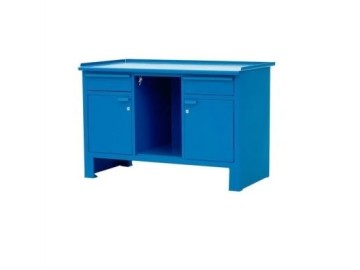 Верстак ввс-209-3, 2-х тумбовый с нишей, 870*1300*700мм, ral5010 rossvik ввс-209-3