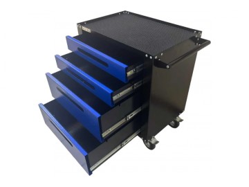 Инструментальная тележка Great Wolf 4 ящика, колеса с тормозом, синяя GWT-B4