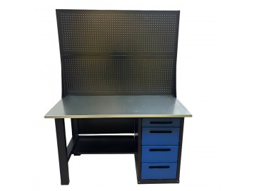 Верстак инструментальный, с двумя экранами, 4 ящика, 1400x700 Great Wolf GWT-V1400B2