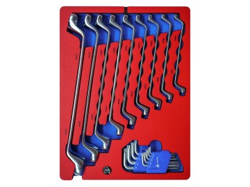 Набор накидных ключей и torx l-образных, ложемент, 18 предметов мастак  5-23118